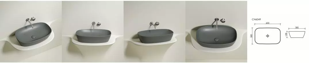Раковина «Ceramica Nova» Element 60/38 CN6049MH фарфоровая антрацит матовый Раковина «Ceramica Nova» Element 60/38 CN6049MH фарфоровая антрацит матовый