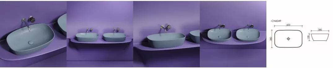 Раковина «Ceramica Nova» Element 60/38 CN6049MHL фарфоровая серо-голубой матовый Раковина «Ceramica Nova» Element 60/38 CN6049MHL фарфоровая серо-голубой матовый