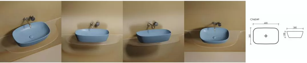 Раковина «Ceramica Nova» Element 60/38 CN6049ML фарфоровая голубой матовый Раковина «Ceramica Nova» Element 60/38 CN6049ML фарфоровая голубой матовый