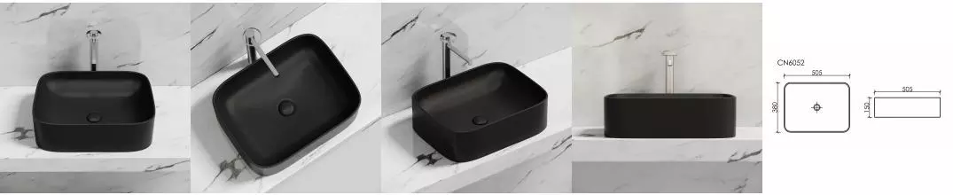 Раковина «Ceramica Nova» Element 50/38 CN6052MB фарфоровая черный матовый Раковина «Ceramica Nova» Element 50/38 CN6052MB фарфоровая черный матовый
