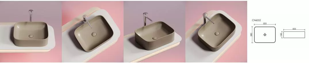 Раковина «Ceramica Nova» Element 50/38 CN6052MC фарфоровая капучино матовый Раковина «Ceramica Nova» Element 50/38 CN6052MC фарфоровая капучино матовый