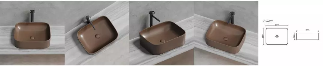 Раковина «Ceramica Nova» Element 50/38 CN6052MDB фарфоровая темно-коричневый матовый Раковина «Ceramica Nova» Element 50/38 CN6052MDB фарфоровая темно-коричневый матовый