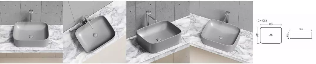Раковина «Ceramica Nova» Element 50/38 CN6052MH фарфоровая антрацит матовый Раковина «Ceramica Nova» Element 50/38 CN6052MH фарфоровая антрацит матовый