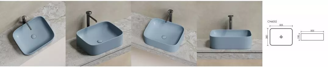 Раковина «Ceramica Nova» Element 50/38 CN6052MHL фарфоровая серо-голубой матовый Раковина «Ceramica Nova» Element 50/38 CN6052MHL фарфоровая серо-голубой матовый