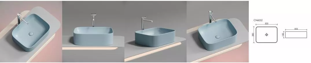 Раковина «Ceramica Nova» Element 50/38 CN6052ML фарфоровая голубой матовый Раковина «Ceramica Nova» Element 50/38 CN6052ML фарфоровая голубой матовый
