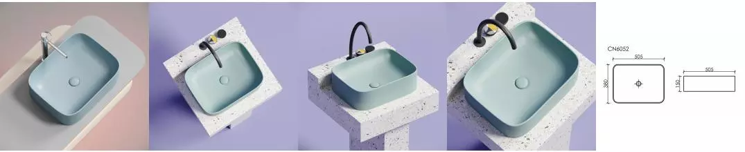 Раковина «Ceramica Nova» Element 50/38 CN6052MLG фарфоровая зеленый матовый Раковина «Ceramica Nova» Element 50/38 CN6052MLG фарфоровая зеленый матовый
