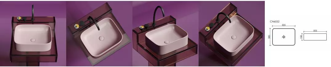 Раковина «Ceramica Nova» Element 50/38 CN6052MP фарфоровая розовый матовый Раковина «Ceramica Nova» Element 50/38 CN6052MP фарфоровая розовый матовый