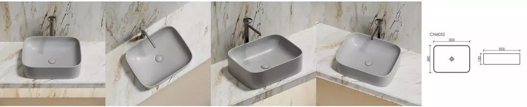 Раковина «Ceramica Nova» Element 50/38 CN6052MSG фарфоровая серый матовый Раковина «Ceramica Nova» Element 50/38 CN6052MSG фарфоровая серый матовый