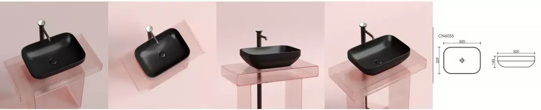 Раковина «Ceramica Nova» Element 50/36 CN6055MB фарфоровая черная матовая Раковина «Ceramica Nova» Element 50/36 CN6055MB фарфоровая черная матовая