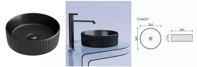 Раковина «Ceramica Nova» Element 36/36 CN6057MB фарфоровая черная матовая Раковина «Ceramica Nova» Element 36/36 CN6057MB фарфоровая черная матовая