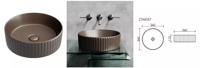 Раковина «Ceramica Nova» Element 36/36 CN6057MDB фарфоровая темно-коричневый матовый Раковина «Ceramica Nova» Element 36/36 CN6057MDB фарфоровая темно-коричневый матовый