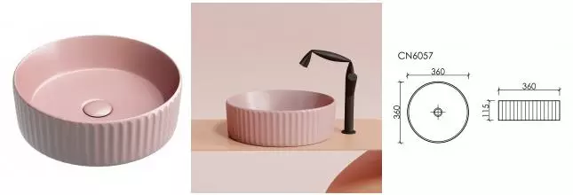 Раковина «Ceramica Nova» Element 36/36 CN6057MP фарфоровая розовый матовый Раковина «Ceramica Nova» Element 36/36 CN6057MP фарфоровая розовый матовый
