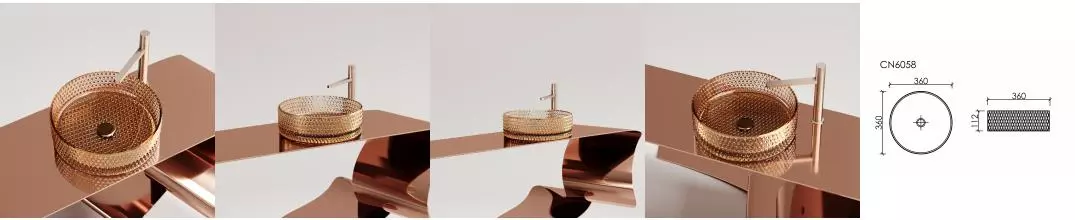 Раковина «Ceramica Nova» Cristal 36/36 CN6058 стеклянная бежевая Раковина «Ceramica Nova» Cristal 36/36 CN6058 стеклянная бежевая