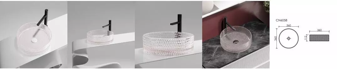 Раковина «Ceramica Nova» Cristal 36/36 CN6061 стеклянная розовая Раковина «Ceramica Nova» Cristal 36/36 CN6061 стеклянная розовая