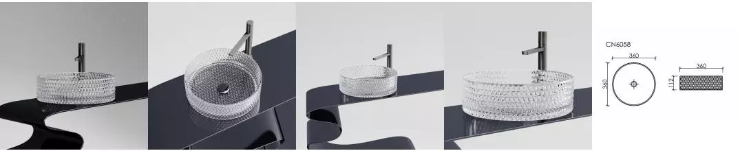 Раковина «Ceramica Nova» Cristal 36/36 CN6062 стеклянная прозрачная
