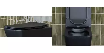Сиденье для унитаза «Ceramica Nova» К-3007MB ультратонкое дюропласт с микролифтом черное матовое