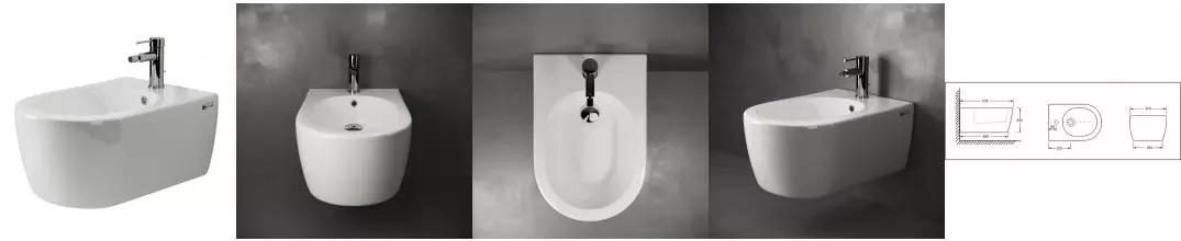 Подвесное биде «Ceramica Nova» Simple Rimless CN1303 белое Подвесное биде «Ceramica Nova» Simple Rimless CN1303 белое