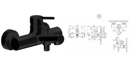 Смеситель для ванны «Bravat» Palace F6172217BM-01-RUS чёрный матовый