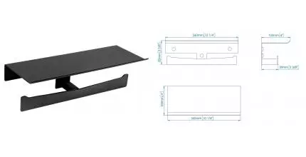 Держатель для туалетной бумаги «Mediclinics» Aura AI2004B на стену чёрный