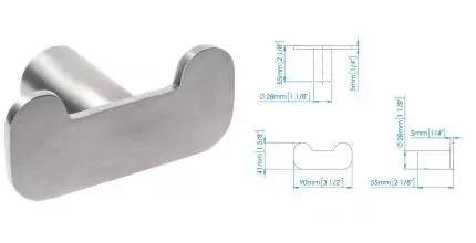Двойной крючок «Mediclinics» Aura AI2318CS на стену матовый хром Двойной крючок «Mediclinics» Aura AI2318CS на стену матовый хром
