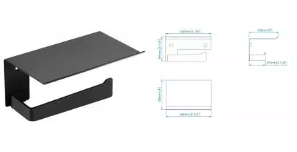 Держатель для туалетной бумаги «Mediclinics» Aura AI2003B на стену чёрный