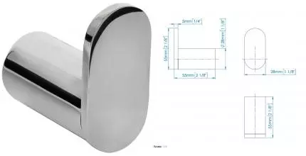 Крючок «Mediclinics» Aura AI1318C на стену хром