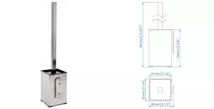 Ёршик для унитаза «Mediclinics» Harmonia ES1003CS на стену матовый хром Ёршик для унитаза «Mediclinics» Harmonia ES1003CS на стену матовый хром