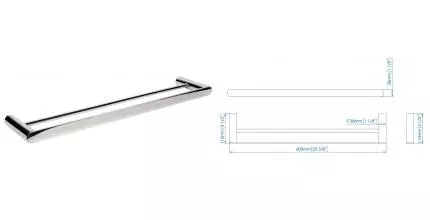 Полотенцедержатель двойной «Mediclinics» Aura AI1311C на стену хром