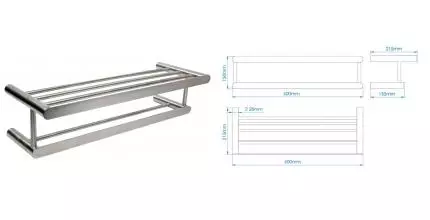 Полотенцедержатель с полкой «Mediclinics» Aura AI1323C на стену хром