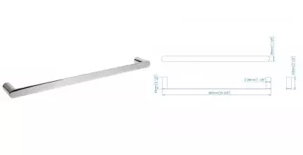 Полотенцедержатель «Mediclinics» Aura AI1313C на стену хром