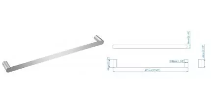 Полотенцедержатель «Mediclinics» Aura AI1313CS на стену матовый хром