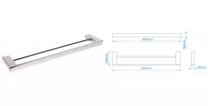 Полотенцедержатель двойной «Mediclinics» Harmonia AI1411C на стену хром