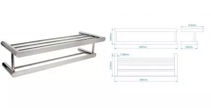 Полотенцедержатель с полкой «Mediclinics» Harmonia AI1423C на стену хром