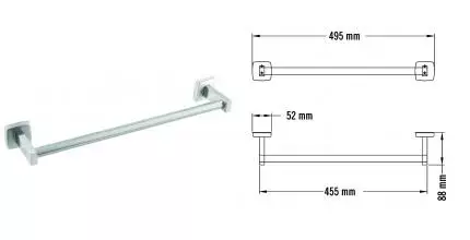 Полотенцедержатель «Mediclinics» Medisteel AI0184CS на стену матовый хром