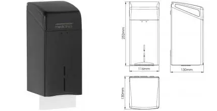 Диспенсер для туалетной бумаги «Mediclinics» DTH100B на стену чёрный