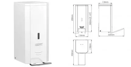 Дозатор для мыла «Mediclinics» DJP0034 на стену белый