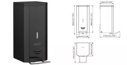 Дозатор для мыла «Mediclinics» DJFP035B на стену чёрный