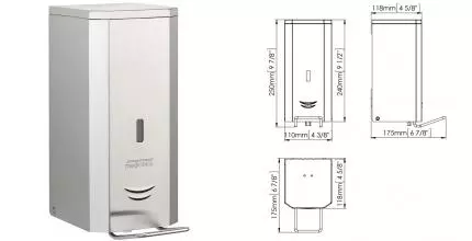 Дозатор для мыла «Mediclinics» DJFP035CS на стену матовый хром
