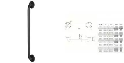 Поручень «Mediclinics» BR2400B на стену чёрный матовый