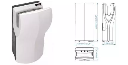 Сушилка для рук «Mediclinics» Dualflow Plus M24A на стену белая