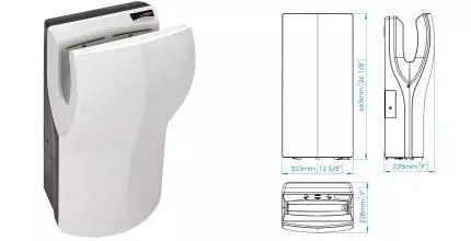 Сушилка для рук «Mediclinics» Dualflow Plus M14A на стену белая