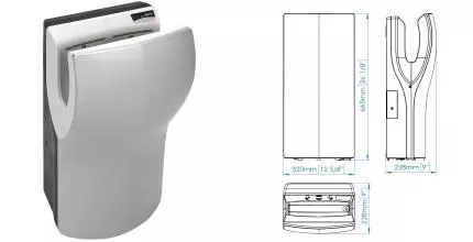 Сушилка для рук «Mediclinics» Dualflow Plus M14ACS на стену матовый хром