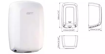 Сушилка для рук «Mediclinics» Machflow Plus M19A на стену белая