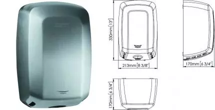 Сушилка для рук «Mediclinics» Machflow Plus M19ACS на стену матовый хром