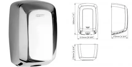Сушилка для рук «Mediclinics» Machflow Plus M19AC на стену хром