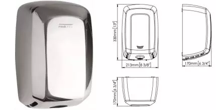 Сушилка для рук «Mediclinics» Machflow Plus M09AC на стену хром
