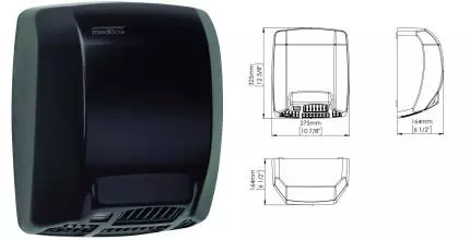 Сушилка для рук «Mediclinics» Mediflow M02AB на стену чёрная