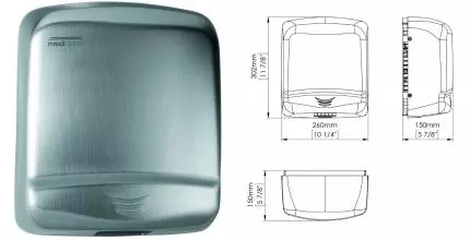 Сушилка для рук «Mediclinics» Optima M99ACS на стену матовый хром