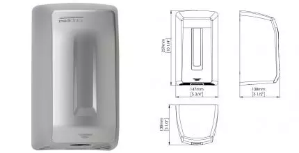 Сушилка для рук «Mediclinics» Smartflow M04ACS на стену матовый хром Сушилка для рук «Mediclinics» Smartflow M04ACS на стену матовый хром