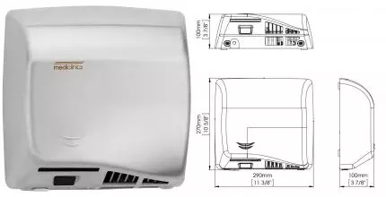 Сушилка для рук «Mediclinics» Speedflow M17ACS на стену матовый хром